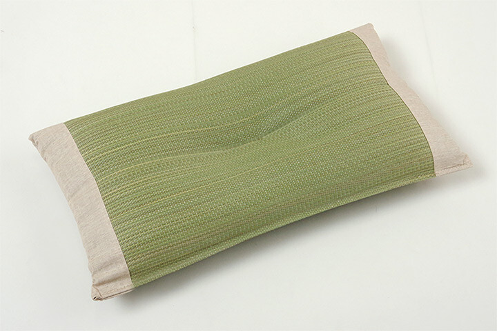 Igusa Flat Pillow — woven rush grass surface, full front view